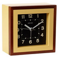 Seiko Japanese Quartz Alarm Clock w/ Yellow Wooden Case